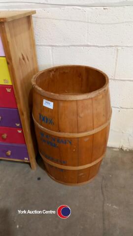 Large wooden coffee barrel