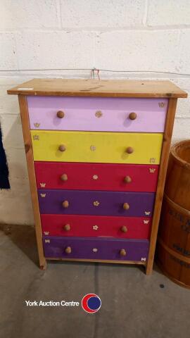 Tall pine coloured drawers