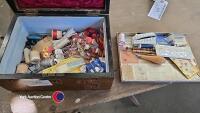 Inlaid sewing box and contents - 2
