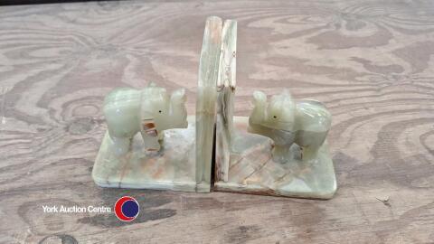 Onyx baby elephant book ends