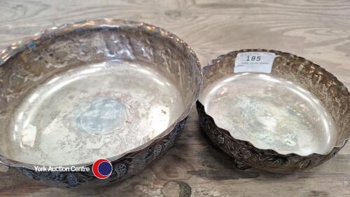 2 ornate sliver plated bowls