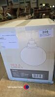 Heals glass globe pendant light, never used, still boxed. - 2