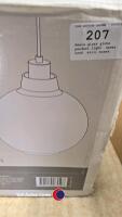 Heals glass globe pendant light, never used, still boxed. - 2
