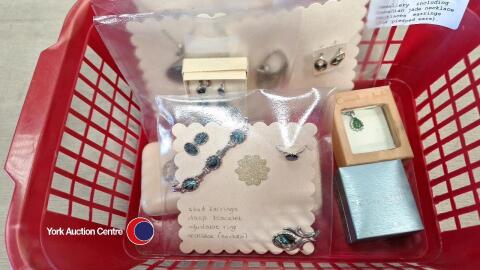Jewellery, including Canadian jade necklace, necklaces, earrings (for pierced ears).