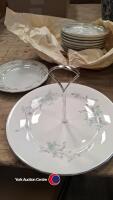 Fine Porcelain tea service including cake plate with handle, immaculate condition - 2