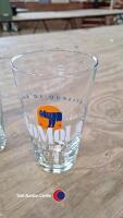 Box of drinking glasses, 10 x pint glasses (Corona/Roma), 3 x 175ml wine glasses, 4 x champagne flutes, 6 x short tumblers - 3