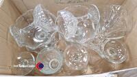 Box of dessert/cocktail glasses, 4 x round, 4 x square, 2 x short-stem tumblers & 2 x miniature glasses