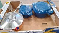 2 x Nacco blue casserole pans