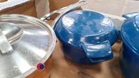 2 x Nacco blue casserole pans - 3