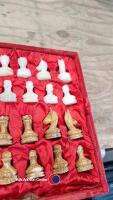 Vintage boxed onyx chess set - 5