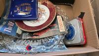 Box of Royal memorabilia including King George VI glass coronation plate - 2