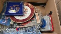 Box of Royal memorabilia including King George VI glass coronation plate - 3