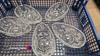 6 x cut glass avocado dishes - 2