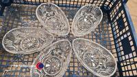 6 x cut glass avocado dishes - 2