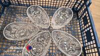 6 x cut glass avocado dishes - 3