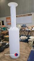 Very tall 82cm hand crafted white glass vase