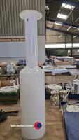 Very tall 82cm hand crafted white glass vase - 2