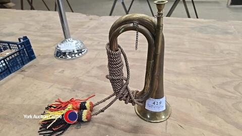 Antique brass and copper military bugle