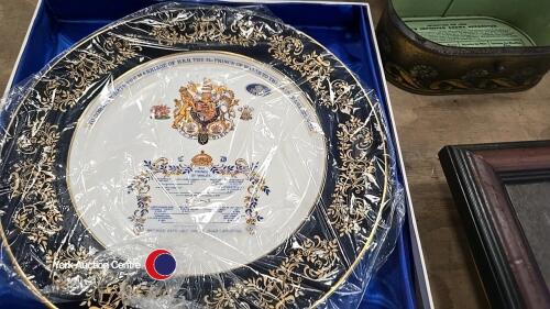 Limited edition Aynsley china boxed Charles and Diana plate