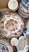 Palissy 'Avon' 2 sets of tea ware, Brown & Blue - 4