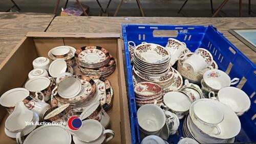 2 boxes of China including Colclough tea set, Shelley and Royal Albert cups & saucers