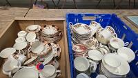 2 boxes of China including Colclough tea set, Shelley and Royal Albert cups & saucers