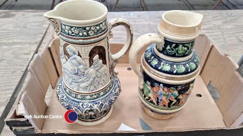 2 x large German beer jugs