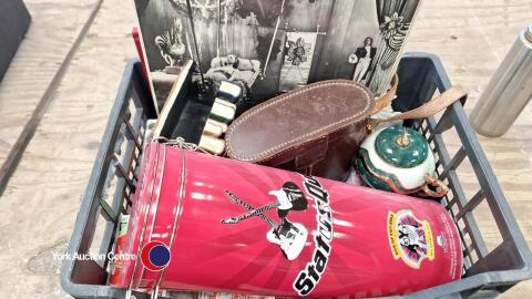 Large box of miscellaneous including trading cards, books etc