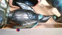 Blue china ornaments includes: bunny, seal, penguin, duck, large owl, large polar bear all immaculate condition, horse, condition as found - 7