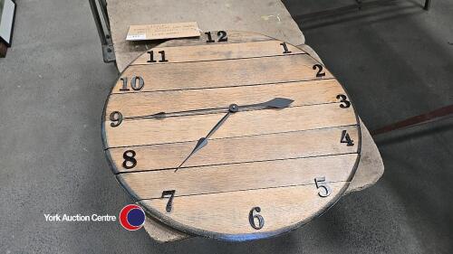 Large oak barrel clock