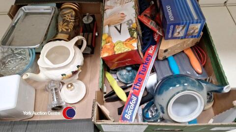 2 x Boxes of kitchen items and cutlery