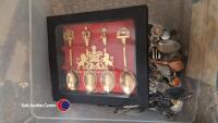 Box of collectable decorative spoons and alcohol miniatures - 2