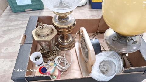 Box of lamps etc