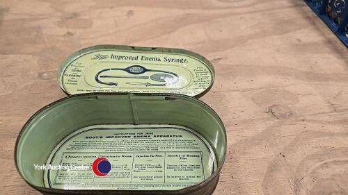 Early 20th Century Boots Chemist Enema Syringe tin
