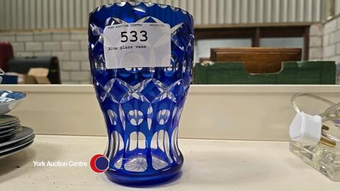 Blue glass vase