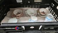 5 x mixed china cups & saucers and a milk jug