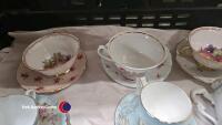 5 x mixed china cups & saucers and a milk jug - 3
