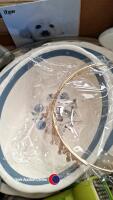 Box of miscellaneous items inc Alfred Meakin pottery and table/bedside lamp - 2