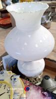 Box of miscellaneous items inc Alfred Meakin pottery and table/bedside lamp - 3