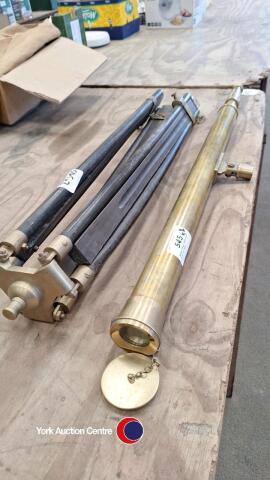 Large brass telescope with tri-pod