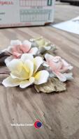 2 x Capodimonte porcelain double flowers - 2