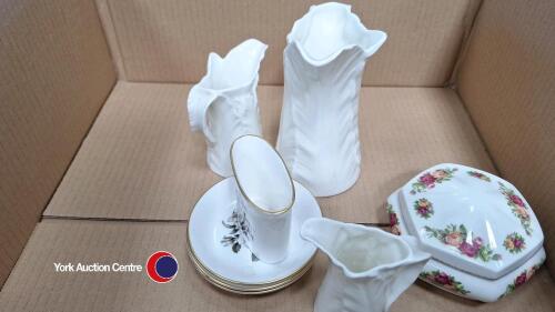Royal Worcester pottery inc 2 dishes, 3 x jugs and cigarette pot and dish
