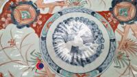 Large Japanese plate mosaic design with fern pattern to rear - 2