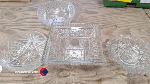 5 x glass ornaments