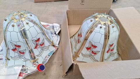 2 x Matching glass lamp shades