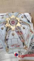 2 x Matching glass lamp shades - 3