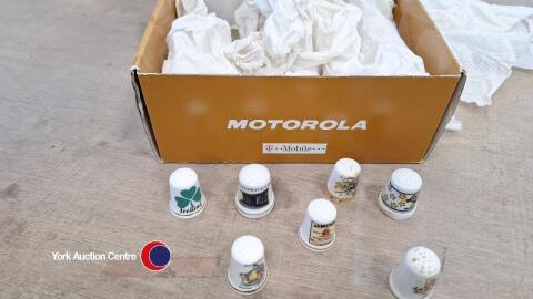 Box of assorted thimbles