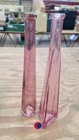 2 x tall pink bottles and a ships decanter - 5