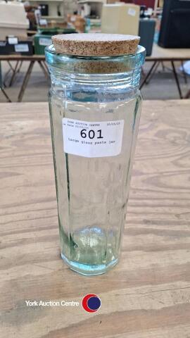 Large glass pasta jar
