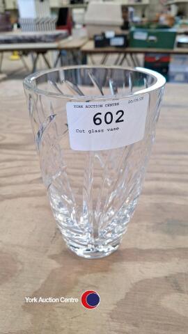 Cut glass vase